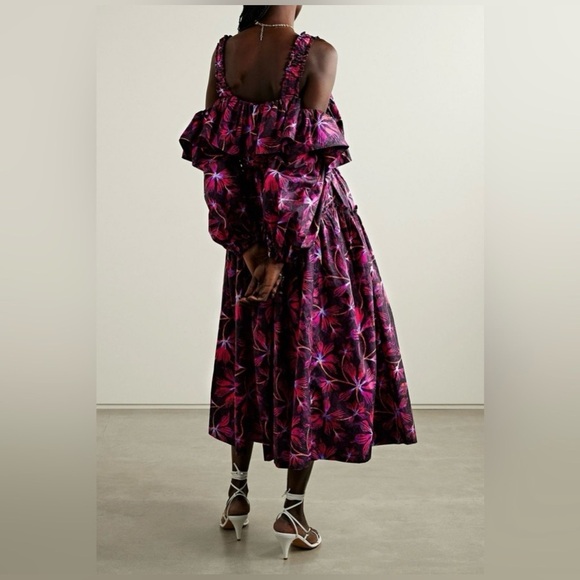 Ulla Johnson Caprice Floral Cold Shoulder Long Slv Cotton Dress (new) - Picture 4 of 9